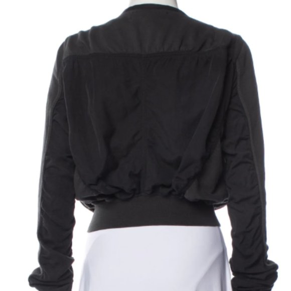 Haider Hackerman Cropped Dark Grey Cotton Bomber Jacket - Picture 3 of 3